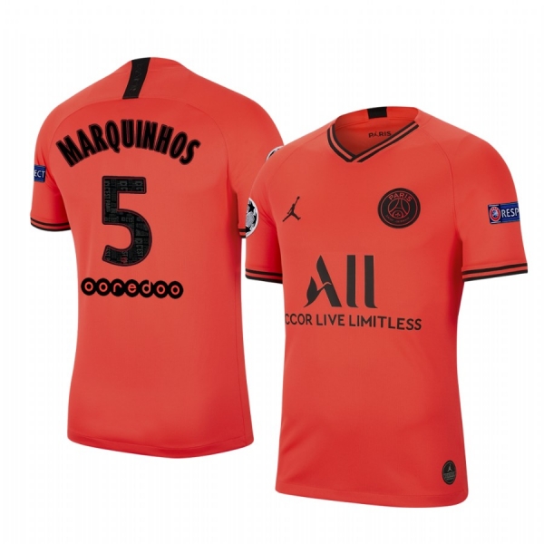 Marquinhos Paris Saint-Germain 2020 UEFA Champion League Away Men's Red Short Sleeve Jersey