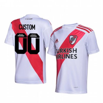 River Plate Custom 2020 Home Men's White Red Short Sleeve Jersey