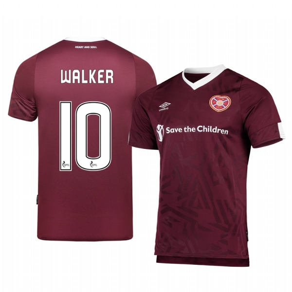 Heart of Midlothian Jamie Walker Men's 19-20 Home Replica Short Sleeve Jersey