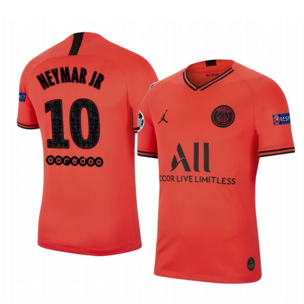 Neymar JR Paris Saint-Germain 2020 UEFA Champion League Away Men's Red Short Sleeve Jersey