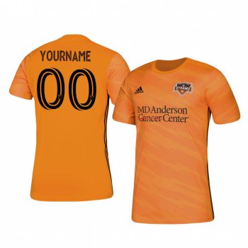 Custom Houston Dynamo 2020-21 Home Men's Orange Short Sleeve Jersey