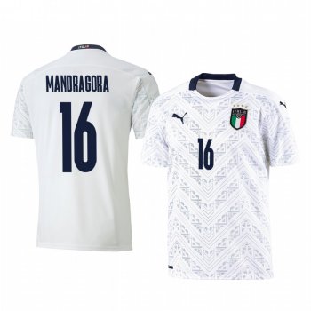 Rolando Mandragora Italy 2020 White Away Men's Short Sleeve Jersey