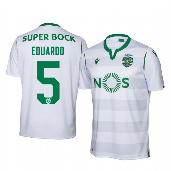 Eduardo Sporting Lisbon 19-20 Third Men's White Short Sleeve Jersey