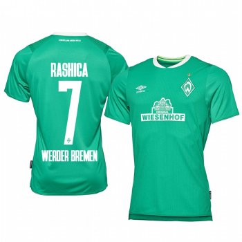 Werder Bremen Milot Rashica Men's Green Home Short Sleeve Jersey 19-20