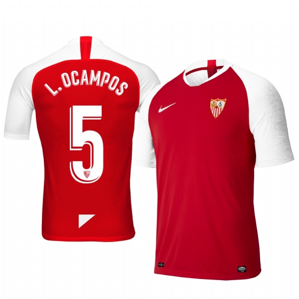 Youth Lucas Ocampos Sevilla 19-20 Away Red Short Sleeve Jersey