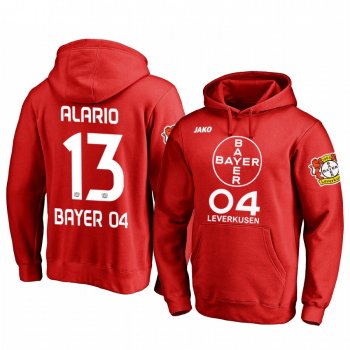 Lucas Alario Bayer Leverkusen Team Logo Red Iconic Pullover Hoodie