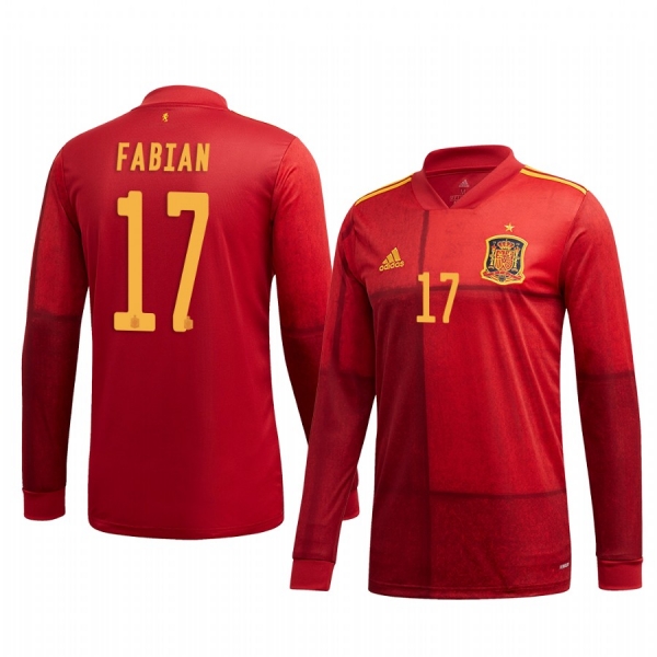 Fabian Spain 2020 Red Home Replica Jersey Men's