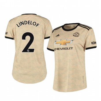 Women's Victor Lindelof Manchester United Away Short Sleeve Jersey 19-20