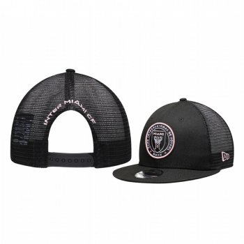 Inter Miami Black Team Logo Snapback 9FIFTY Hat