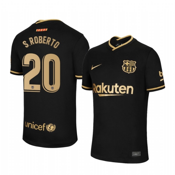 Sergi Roberto Barcelona 2020-21 Away Men's Black Short Sleeve Jersey