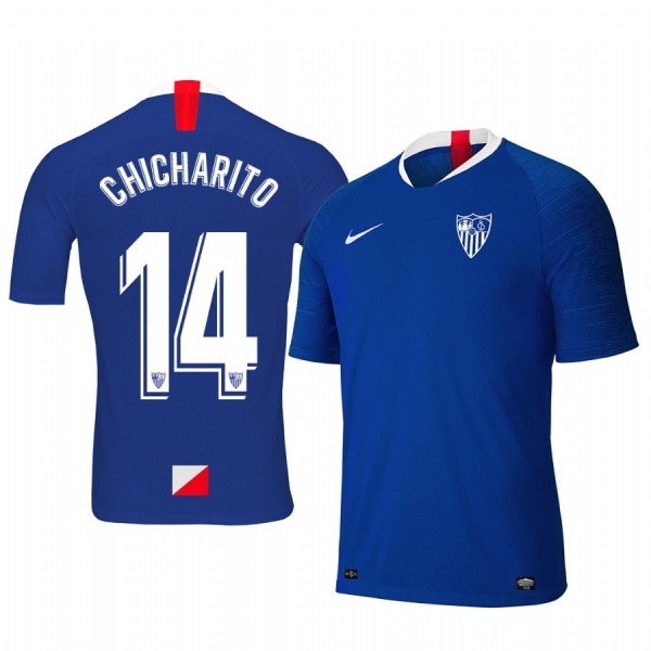 Youth Chicharito Sevilla 19-20 Third Blue Short Sleeve Jersey