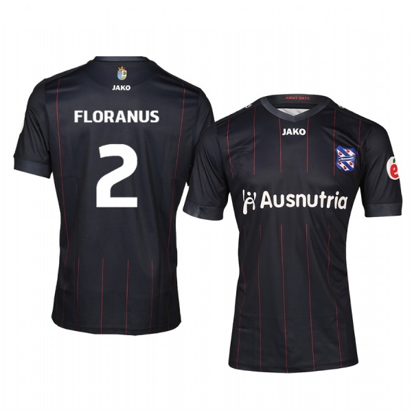 SC Heerenveen Sherel Floranus 19-20 Away Men's Black Short Sleeve Jersey