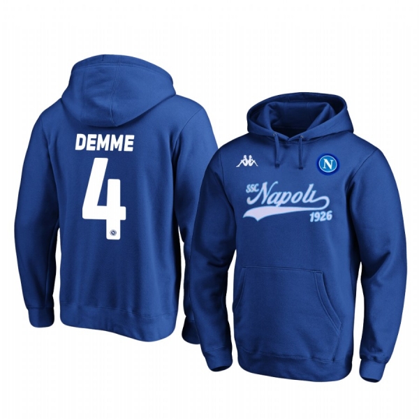 Diego Demme SSC Napoli 2020 Wordmark Royal Iconic Pullover Hoodie