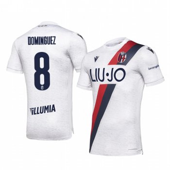 Bologna Nicolas Dominguez Men's White Away Short Sleeve Jersey 19-20