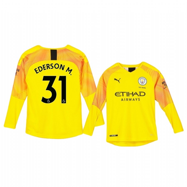 Youth 19-20 Manchester City Ederson Yellow Third Goalkeeper Jersey