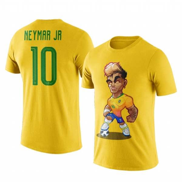 Men's Neymar JR Brazil Cartoon Mascot Personalize Short Sleeve T-shirt