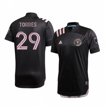 Roman Torres Inter Miami Black 2020 Inaugural Away Men's Authentic Short Sleeve Jersey