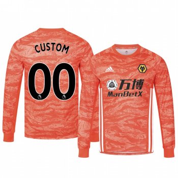 19-20 Wolverhampton Wanderers Custom Orange Goalkeeper Away Jersey Men's