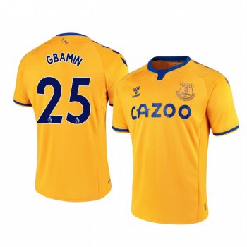 Jean-Philippe Gbamin Everton 2020-21 Away Men's Yellow Short Sleeve Jersey