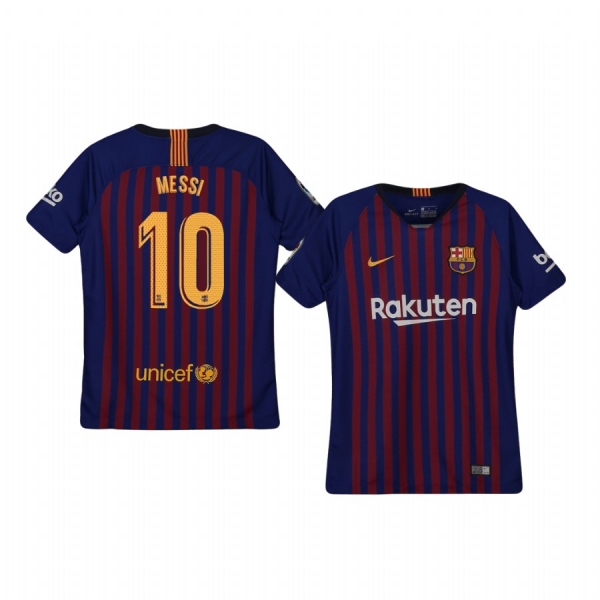 Youth Lionel Messi Barcelona 18-19 Home Jersey