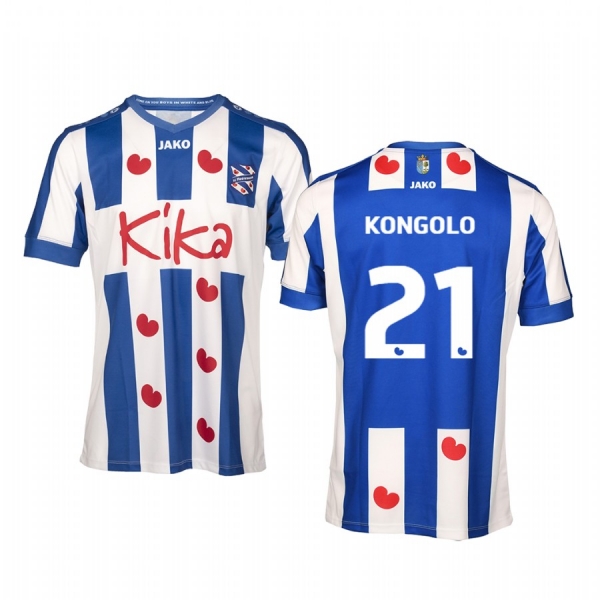 Youth SC Heerenveen Rodney Kongolo 19-20 Home Blue White Short Sleeve Jersey