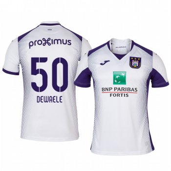 Sieben Dewaele Anderlecht 19-20 Away Men's White Short Sleeve Jersey