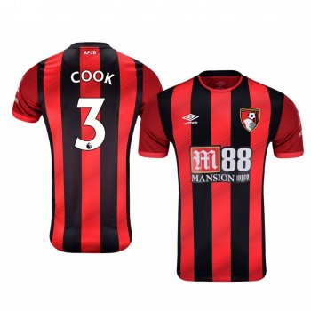 Men's Steve Cook AFC Bournemouth Home Short Sleeve Jersey 19-20