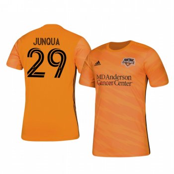 Sam Junqua Houston Dynamo 2020-21 Home Men's Orange Short Sleeve Jersey