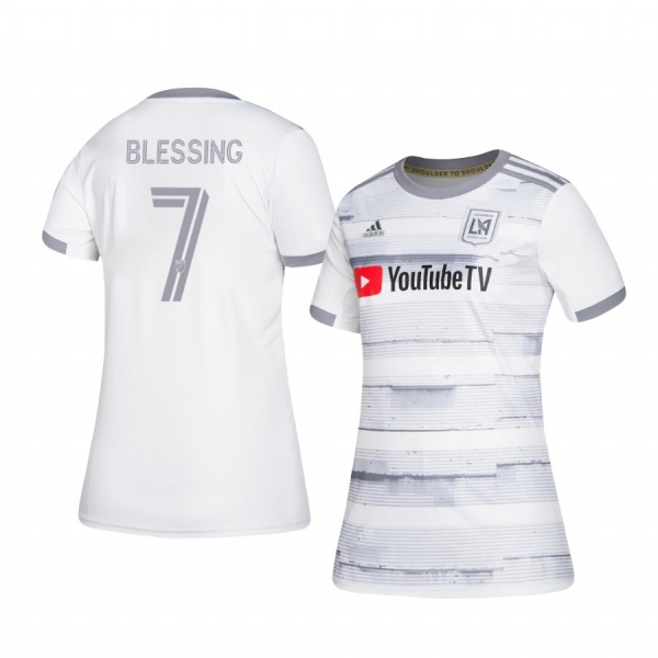 Women's Latif Blessing Los Angeles FC 2020-21 Away Replica Short Sleeve White Jersey