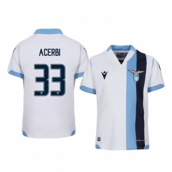 Youth Francesco Acerbi Lazio 19-20 Away White Short Sleeve Jersey