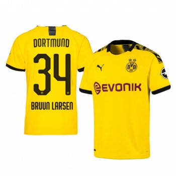 Forward Borussia Dortmund Jacob Bruun Larsen Men's Home Jersey 19-20