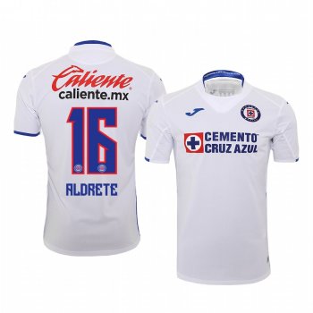 Adrian Aldrete Cruz Azul 19-20 Away Men's White Official Short Sleeve Jersey