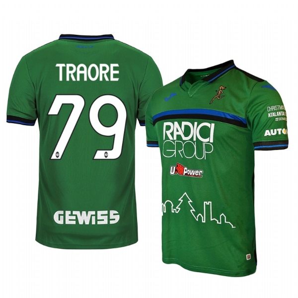 Youth Amad Traore Atalanta 19-20 Christmas Edition Green Short Sleeve Jersey