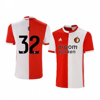 Youth Edgar Ie Feyenoord 19-20 Home Red White Official Short Sleeve Jersey