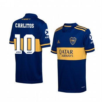 Youth Boca Juniors Carlos Tevez Navy Home Short Sleeve Jersey 19-20