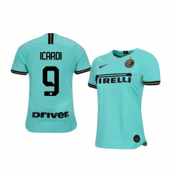 Women's Mauro Icardi Internazionale Milano 19-20 Away Short Sleeve Jersey