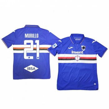 Jeison Murillo Sampdoria 19-20 Home Men's Blue Short Sleeve Jersey