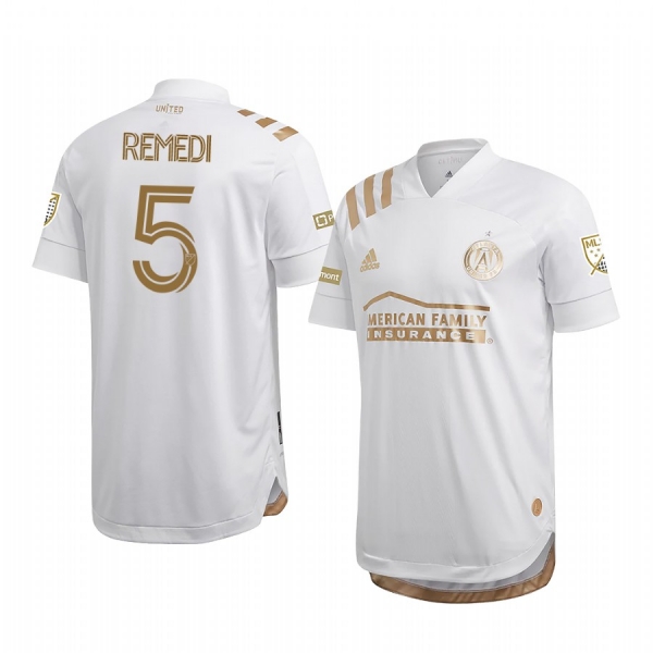 Eric Remedi Atlanta United White 2020 Kings Men's Authentic Short Sleeve Jersey