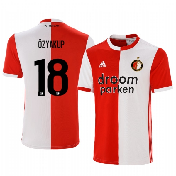 Oguzhan Ozyakup Feyenoord 19-20 Home Men's Red White Official Short Sleeve Jersey