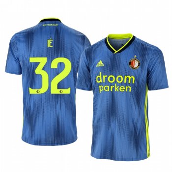 Edgar Ie Feyenoord 19-20 Away Men's Blue Official Short Sleeve Jersey