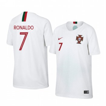 Youth Cristiano Ronaldo Portugal 2017-18 Away Short Sleeve Jersey