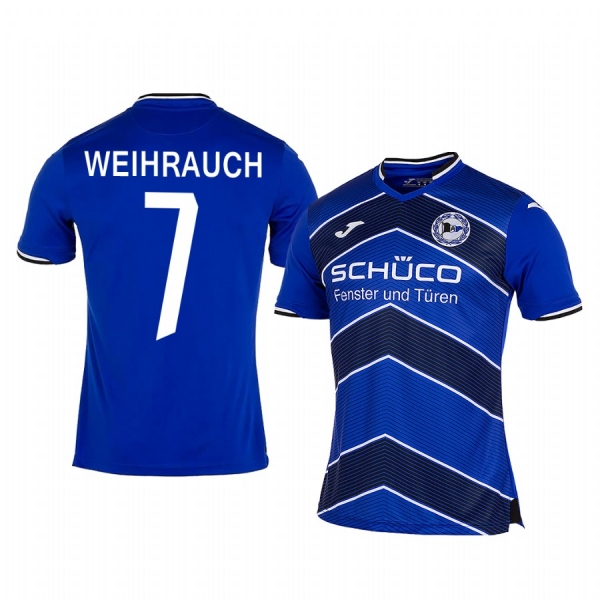 Patrick Weihrauch Arminia Bielefeld 19-20 Blue Home Men's Short Sleeve Jersey