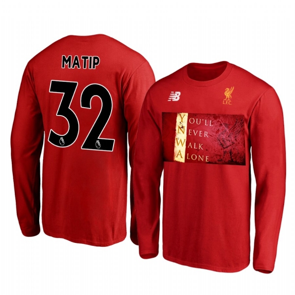 Men's Joel Matip Liverpool YNWA Official Long Sleeve T-shirt