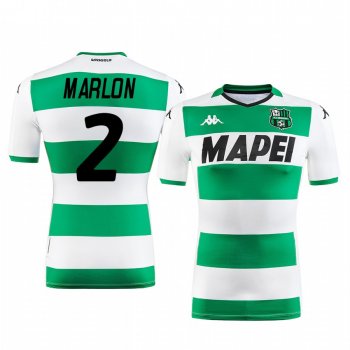 Marlon U.S. Sassuolo Calcio 2019-20 White Green Away Men's Short Sleeve Jersey