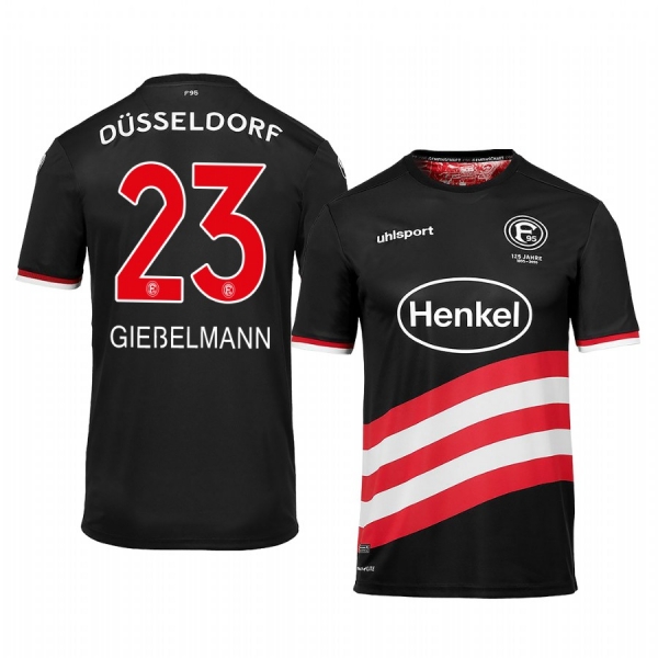 Fortuna Düsseldorf Niko Giesselmann 19-20 Third Men's Black Short Sleeve Jersey