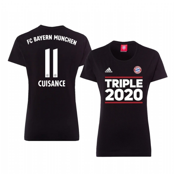 Women's Bayern Munich Black Triple 2020 Short Sleeve T-Shirt