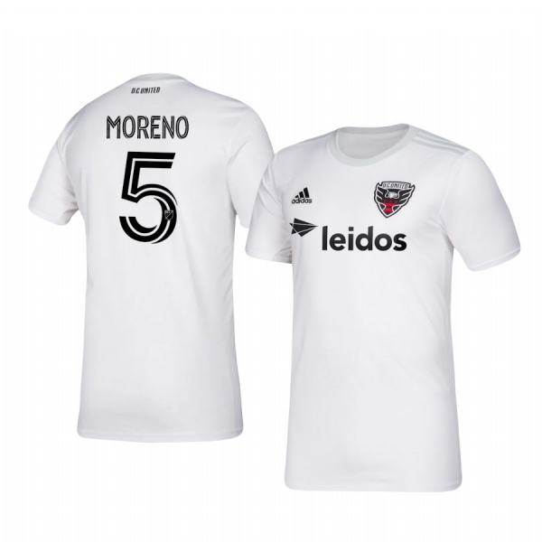 Júnior Moreno D.C. United 2020-21 Away Men's White Short Sleeve Jersey