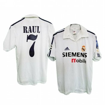 Raul Gonzalez Real Madrid 2002-03 Retro Men's White Retired Player Jersey