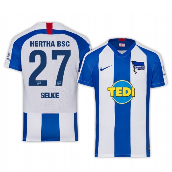 Forward Hertha BSC Davie Selke Men's Home Jersey 19-20