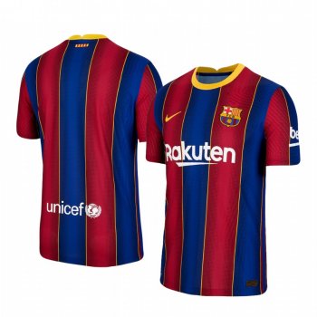 Barcelona Home Men's Authentic Short Sleeve Blue Red Jersey 2020-21